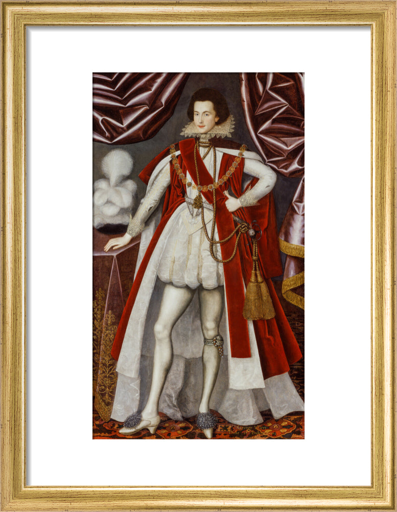 George villiers, 1st duke of buckingham portrait print (art print, small, gold frame)