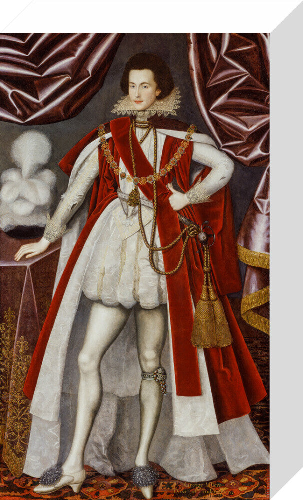 George villiers, 1st duke of buckingham portrait print (stretched canvas, small, no frame)