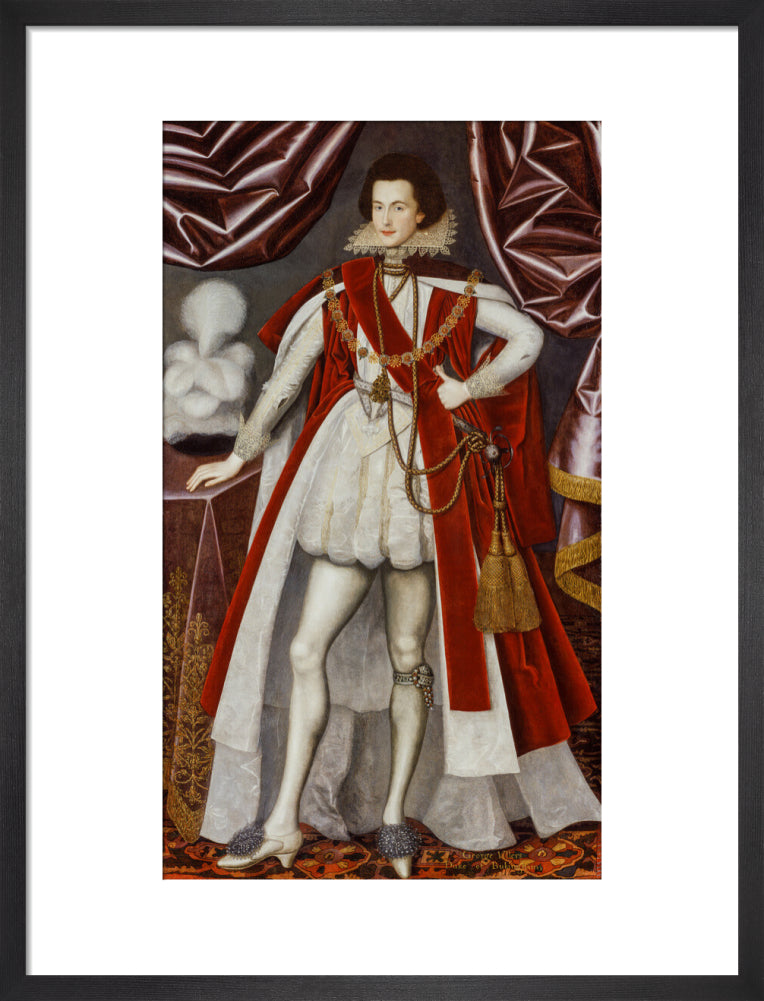 George villiers, 1st duke of buckingham portrait print (art print, medium, black frame)