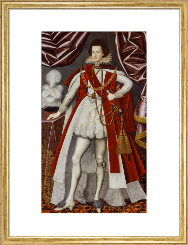 George villiers, 1st duke of buckingham portrait print (art print, medium, gold frame)