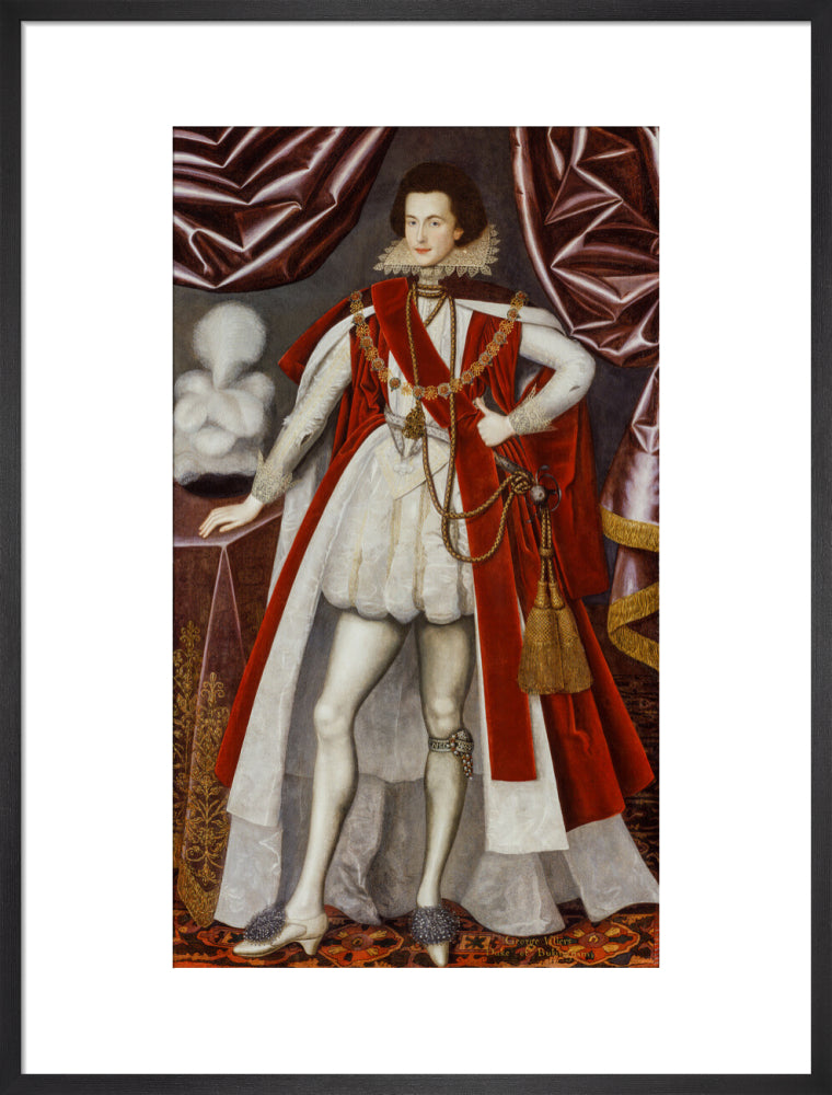 George villiers, 1st duke of buckingham portrait print (art print, large, black frame)