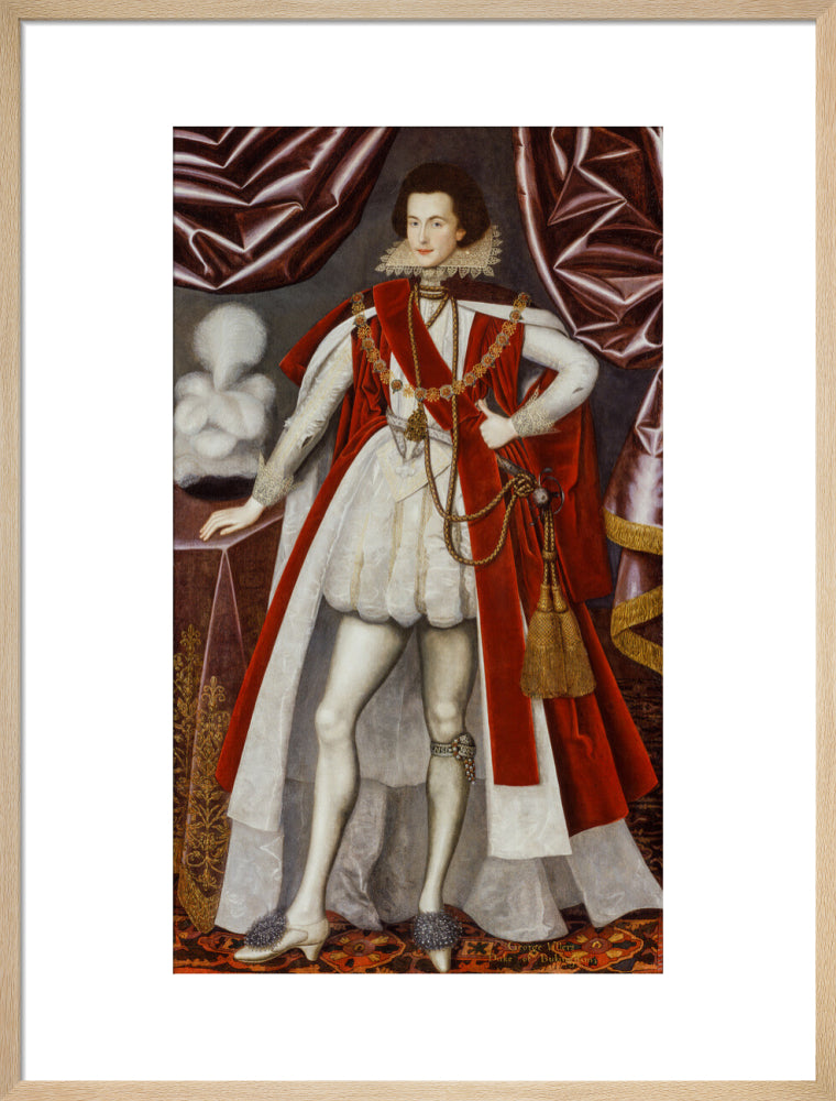 George villiers, 1st duke of buckingham portrait print (art print, large, natural frame)