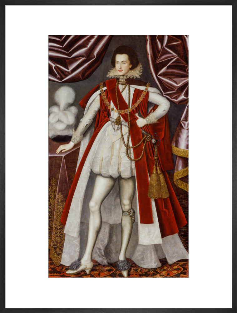 George villiers, 1st duke of buckingham portrait print (art print, extra large, black frame)