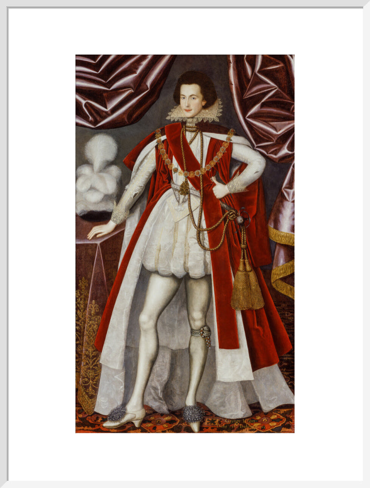 George villiers, 1st duke of buckingham portrait print (art print, extra large, white frame)