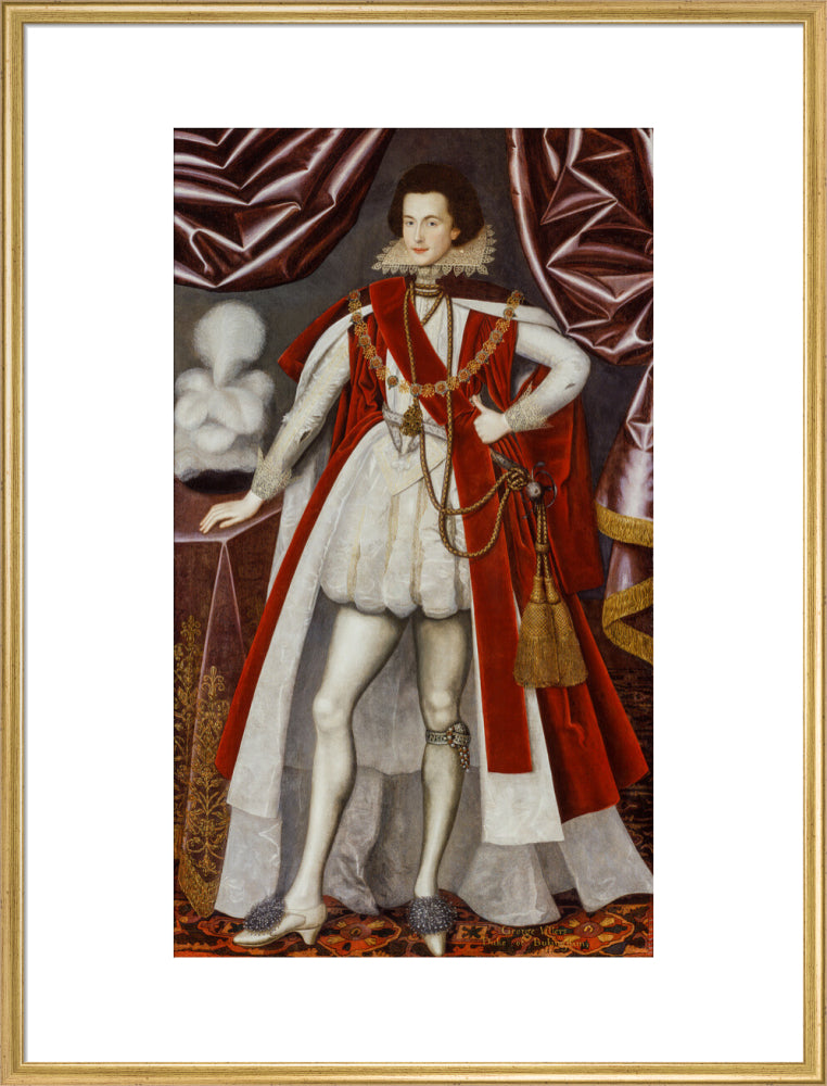 George villiers, 1st duke of buckingham portrait print (art print, extra large, gold frame)