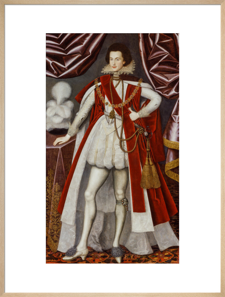 George villiers, 1st duke of buckingham portrait print (art print, extra large, natural frame)