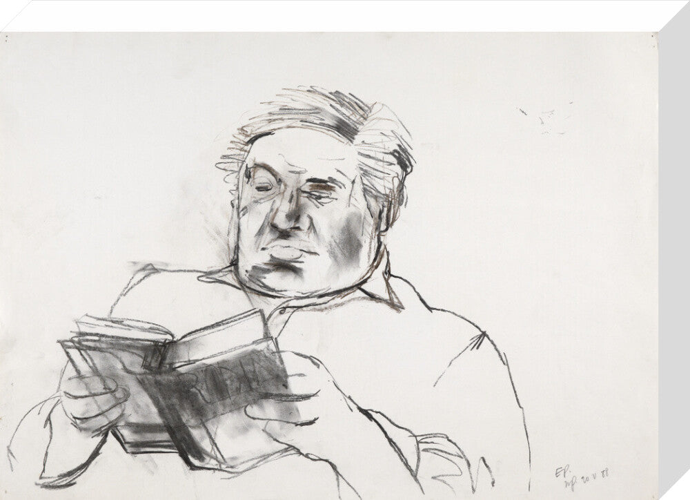 Sir eduardo paolozzi portrait print (stretched canvas, medium, no frame)