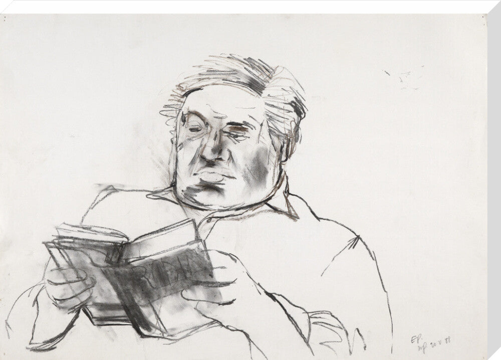 Sir eduardo paolozzi portrait print (stretched canvas, extra large, no frame)