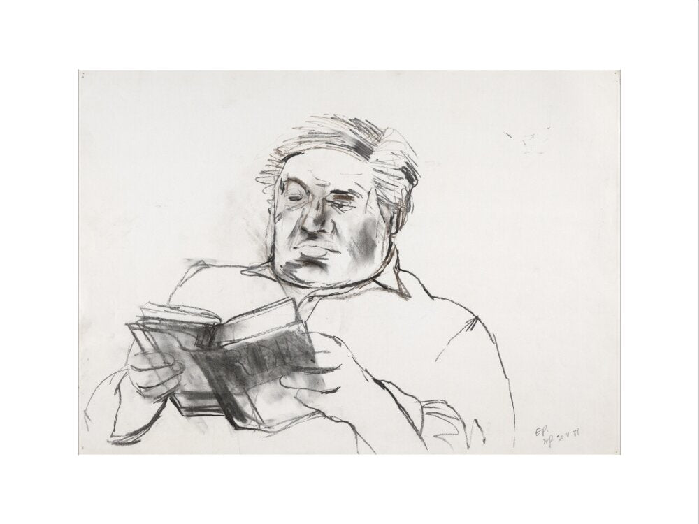 Sir eduardo paolozzi portrait print (art print, small, no frame)