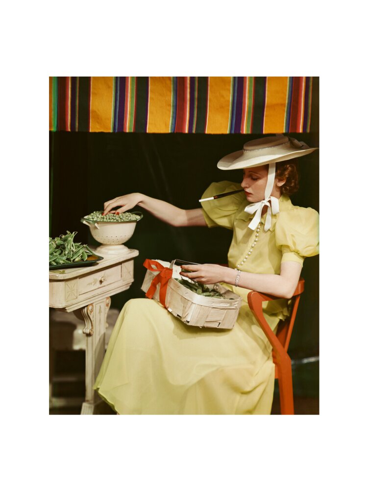 Shelling peas (rosemary chance (née gregory hood)) portrait print (art print, small, no frame)