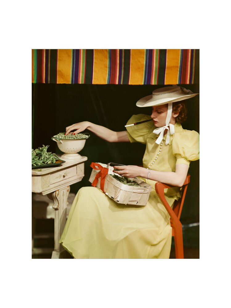 Shelling peas (rosemary chance (née gregory hood)) portrait print (art print, extra large, no frame)
