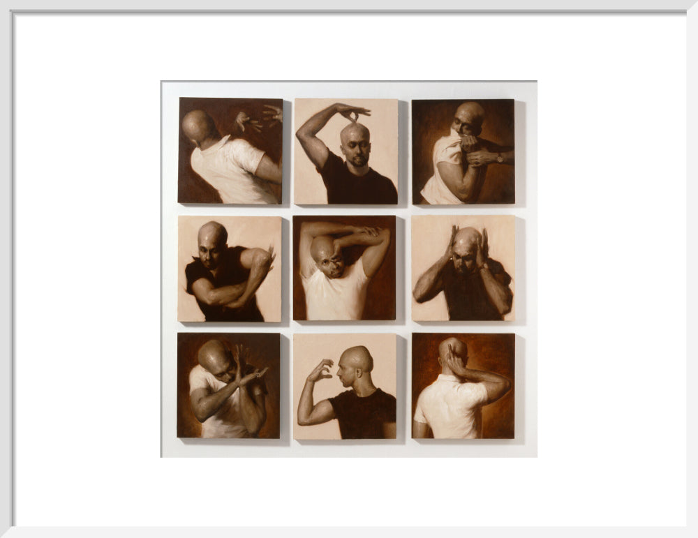 Akram khan portrait print (art print, medium, white frame)