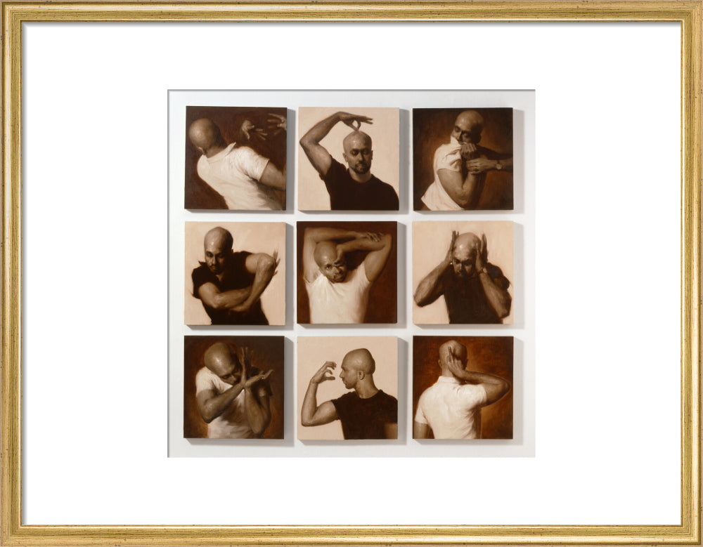 Akram khan portrait print (art print, medium, gold frame)