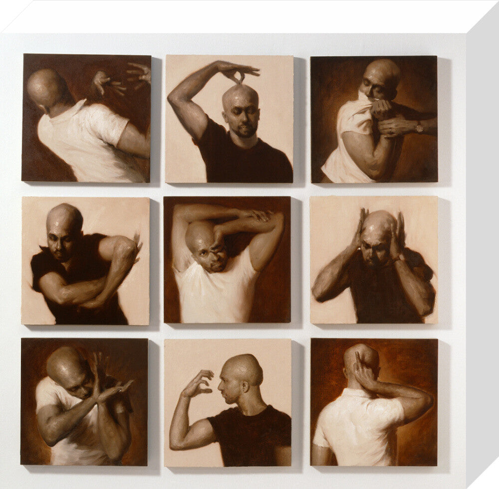 Akram khan portrait print (stretched canvas, small, no frame)