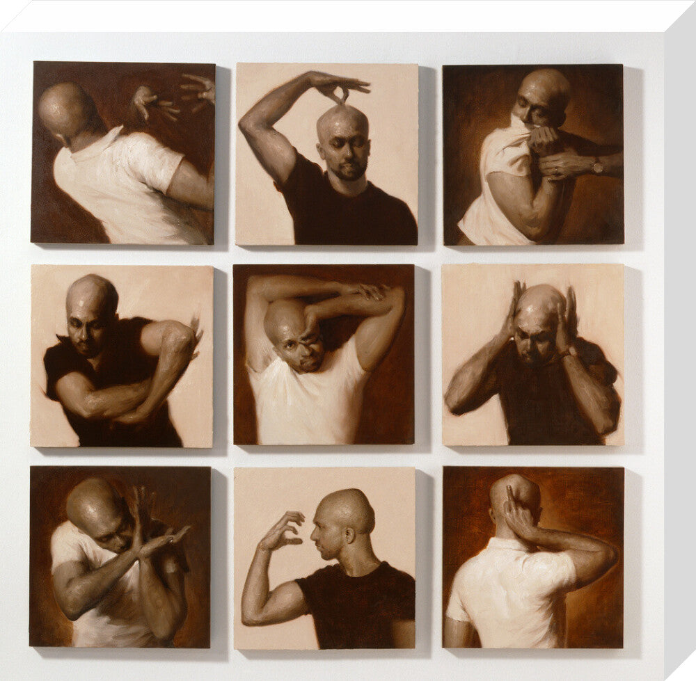 Akram khan portrait print (stretched canvas, medium, no frame)