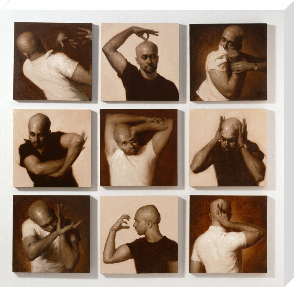 Akram khan portrait print (stretched canvas, large, no frame)