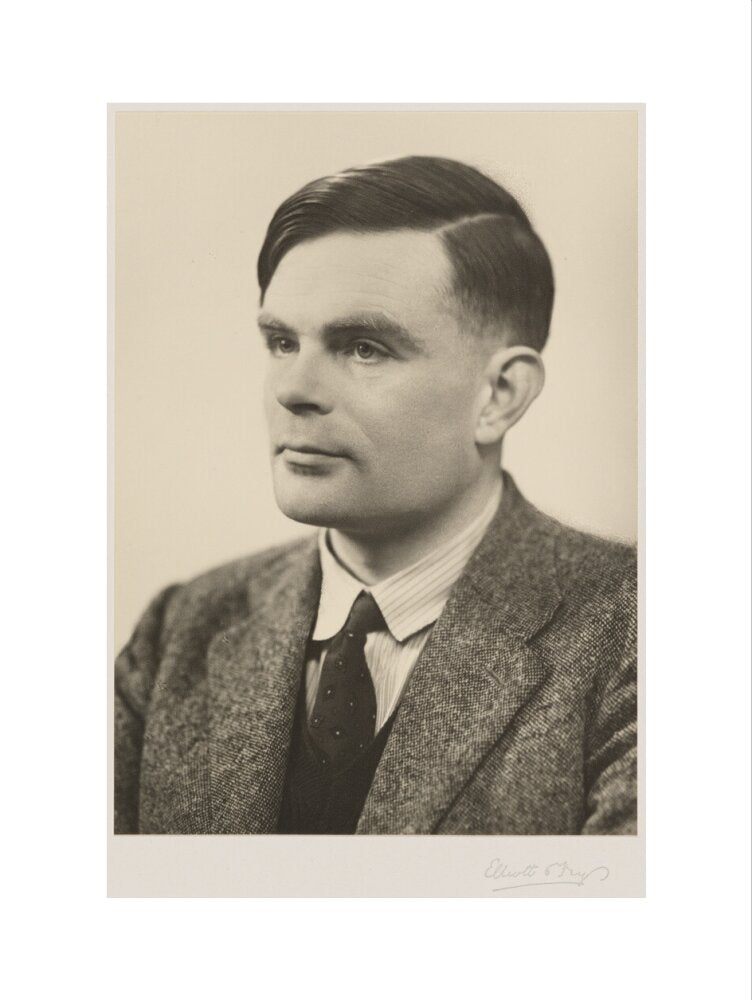 Alan turing portrait print (art print, large, no frame)
