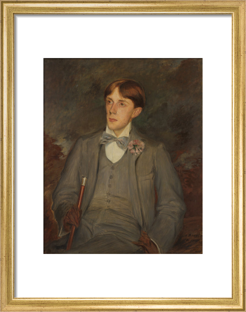 Aubrey beardsley portrait print (art print, small, gold frame)