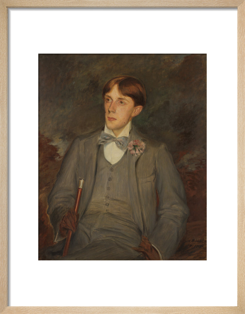 Aubrey beardsley portrait print (art print, small, natural frame)