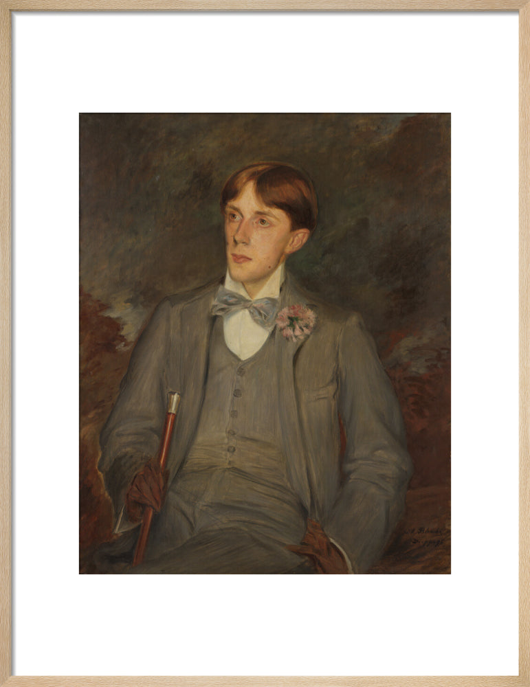 Aubrey beardsley portrait print (art print, medium, natural frame)