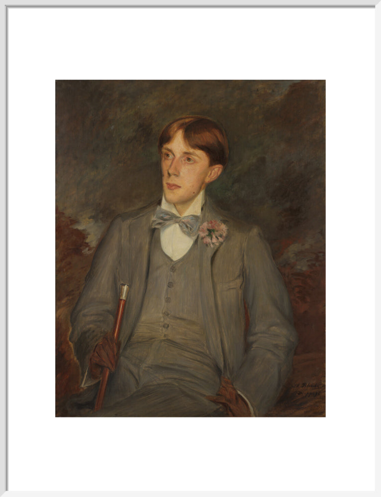 Aubrey beardsley portrait print (art print, large, white frame)