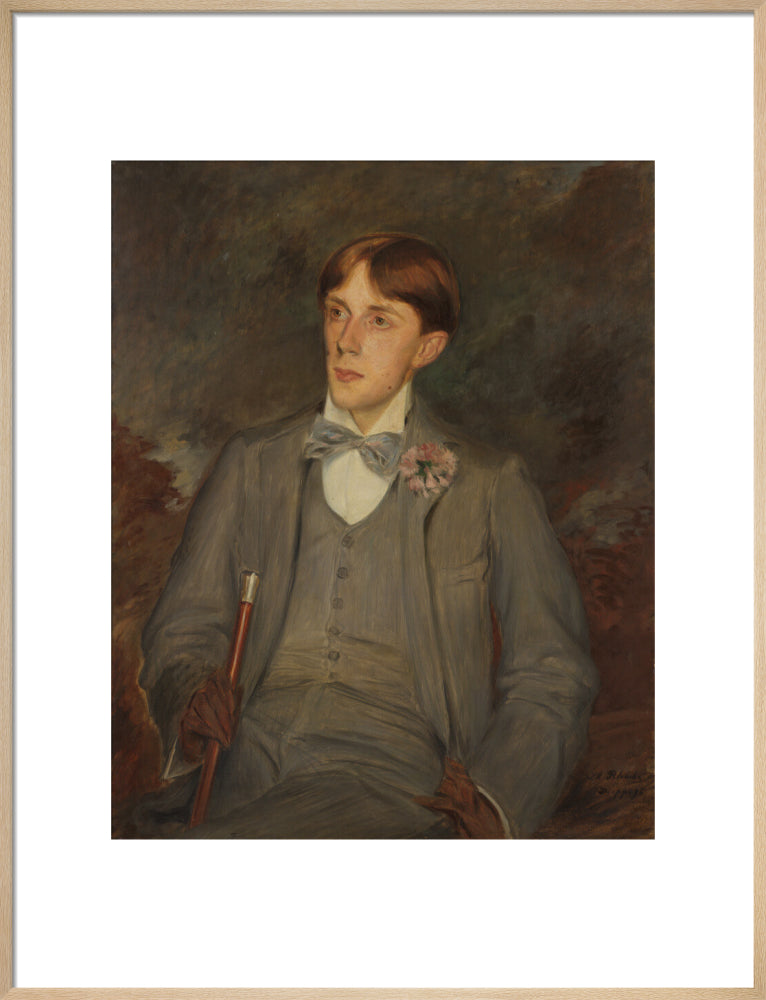 Aubrey beardsley portrait print (art print, large, natural frame)