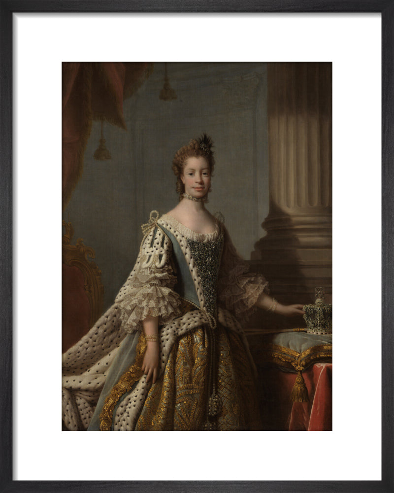 Charlotte of mecklenburg strelitz portrait print (art print, small, black frame)