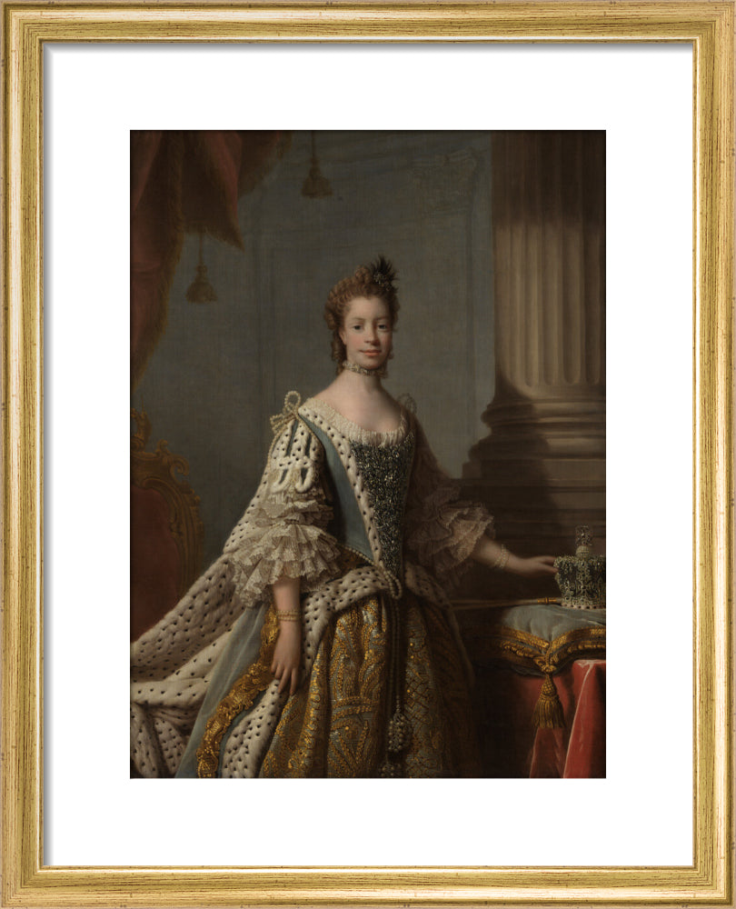 Charlotte of mecklenburg strelitz portrait print (art print, small, gold frame)