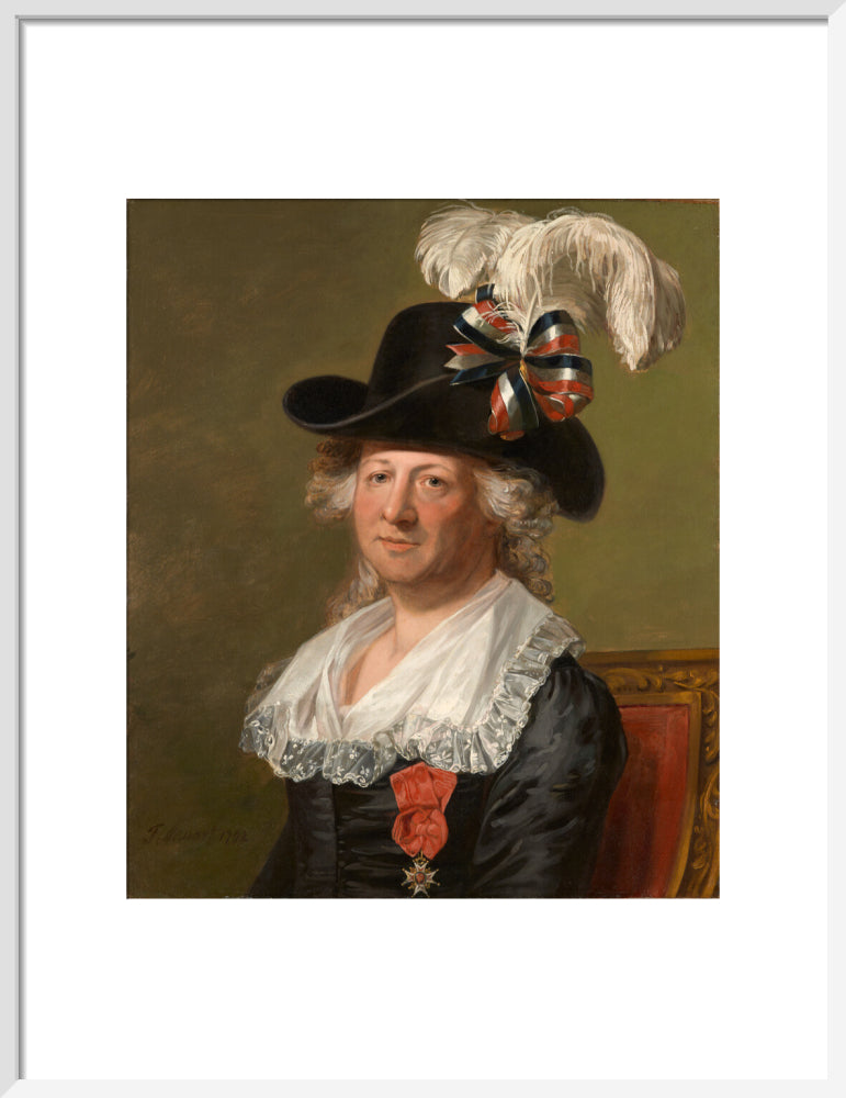 Chevalier d'eon portrait print (art print, medium, white frame)