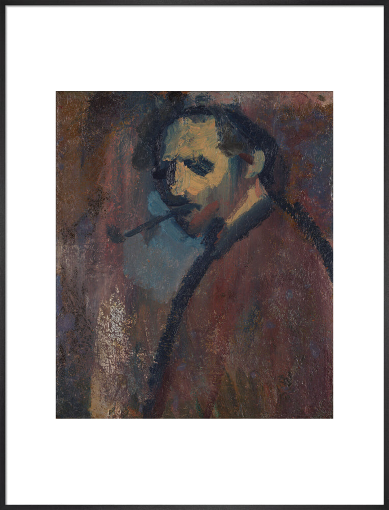 David bomberg (''self portrait with pipe'') portrait print (art print, extra large, black frame)