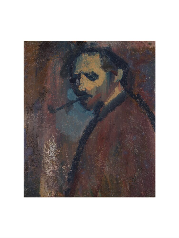 David bomberg (''self portrait with pipe'') portrait print (art print, extra large, no frame)