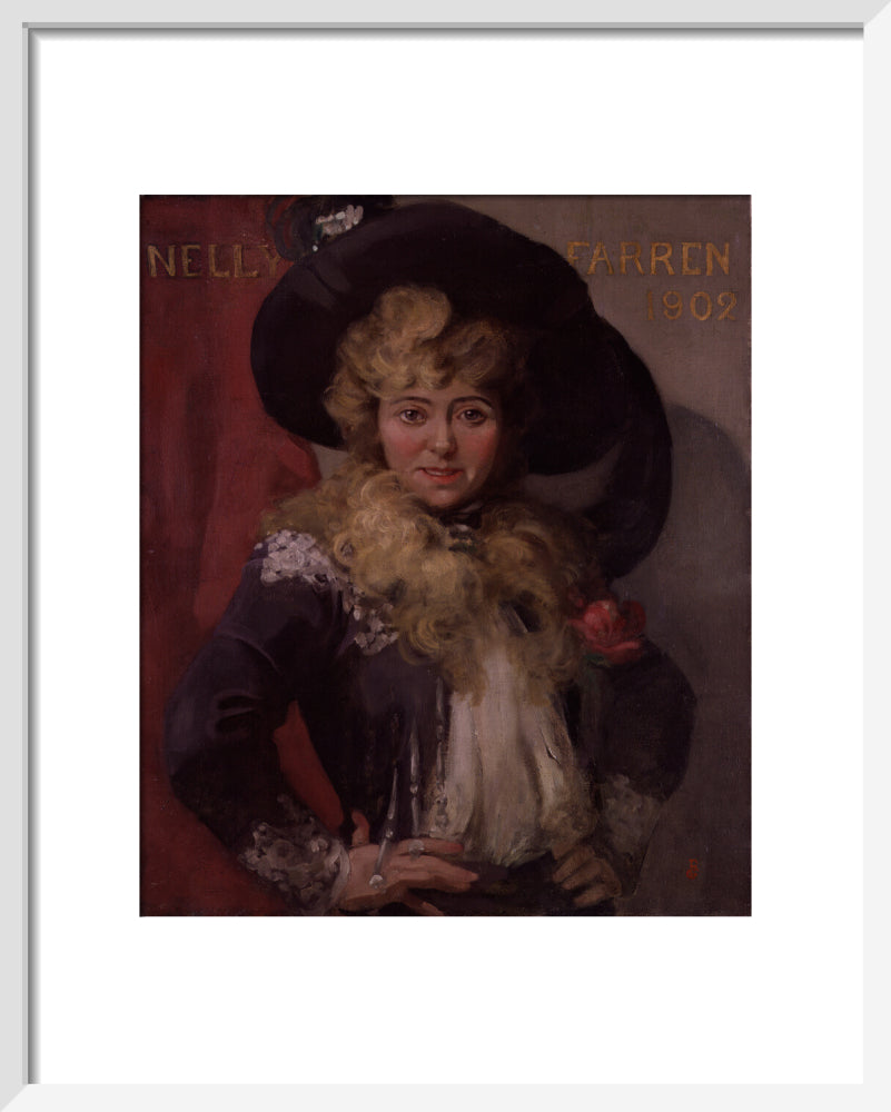 Ellen (''nellie'') farren portrait print (art print, small, white frame)