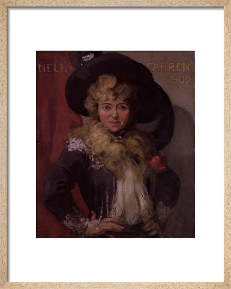 Ellen (''nellie'') farren portrait print (art print, small, natural frame)