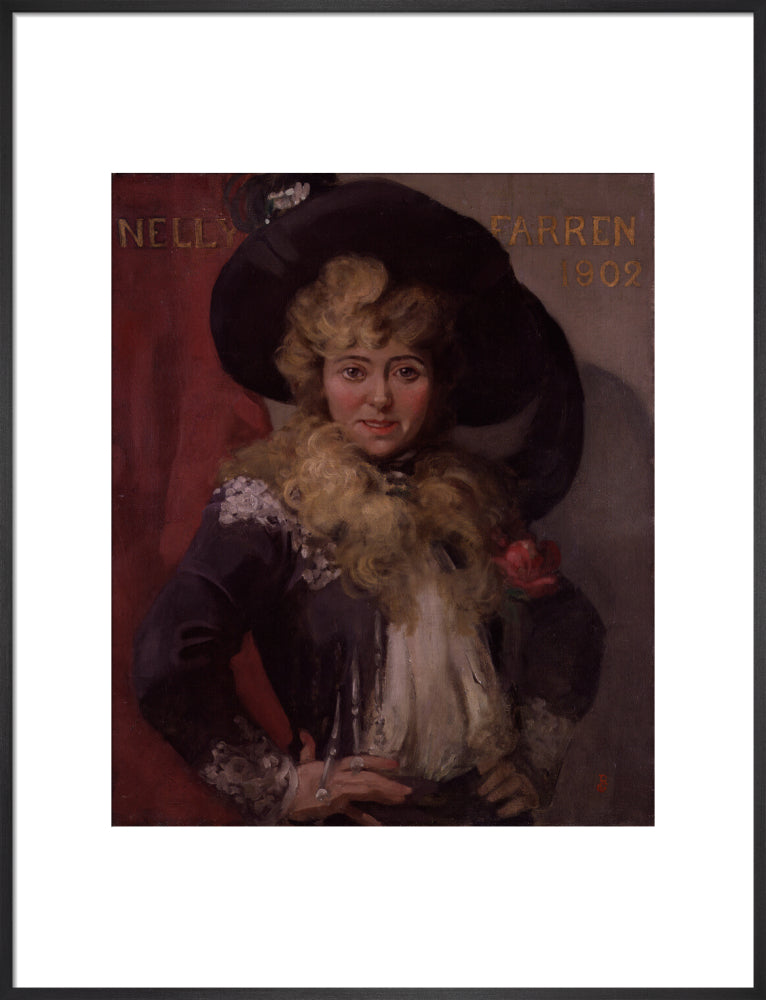Ellen (''nellie'') farren portrait print (art print, large, black frame)