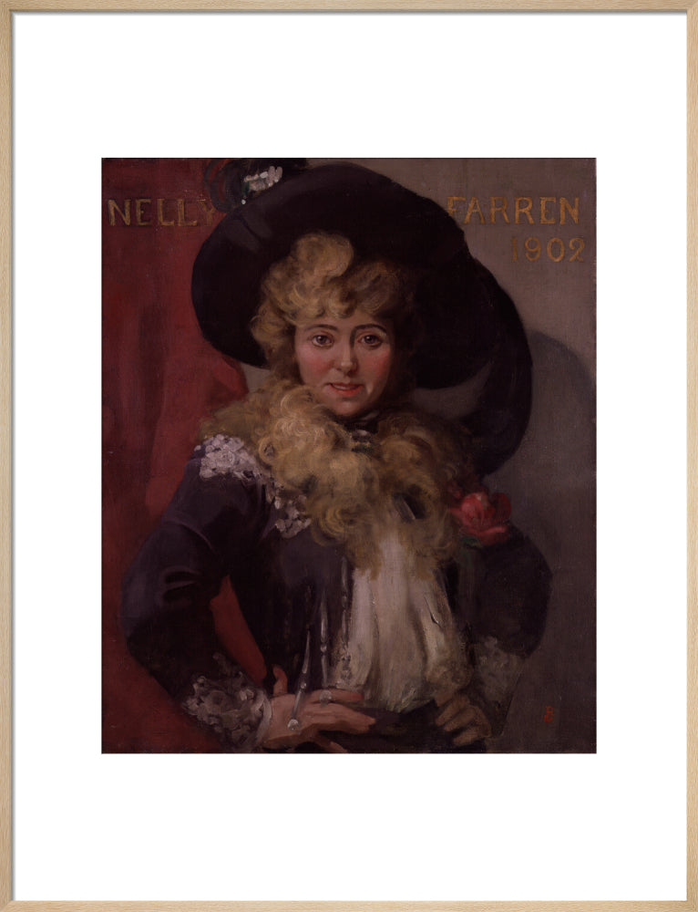 Ellen (''nellie'') farren portrait print (art print, large, natural frame)