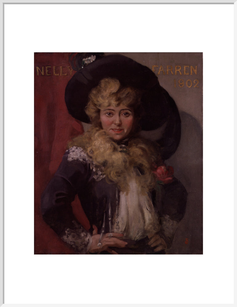 Ellen (''nellie'') farren portrait print (art print, extra large, white frame)