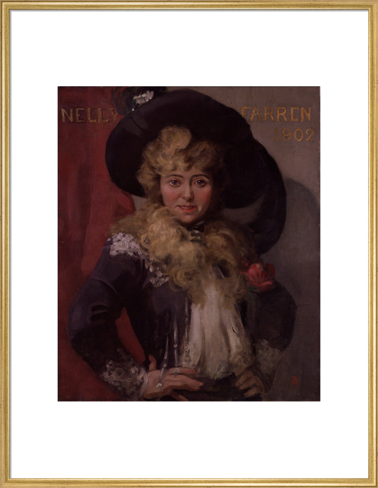 Ellen (''nellie'') farren portrait print (art print, extra large, gold frame)