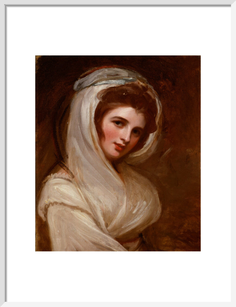 Emma hamilton portrait print (art print, medium, white frame)