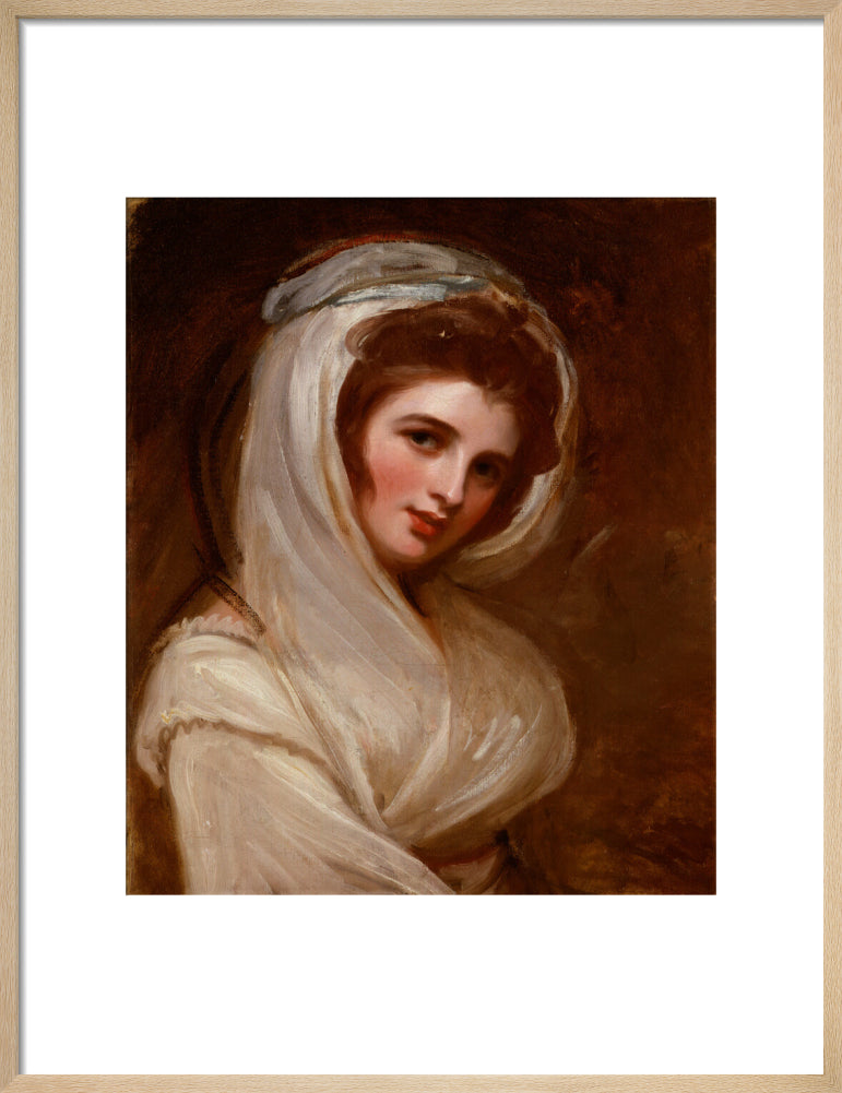 Emma hamilton portrait print (art print, medium, natural frame)