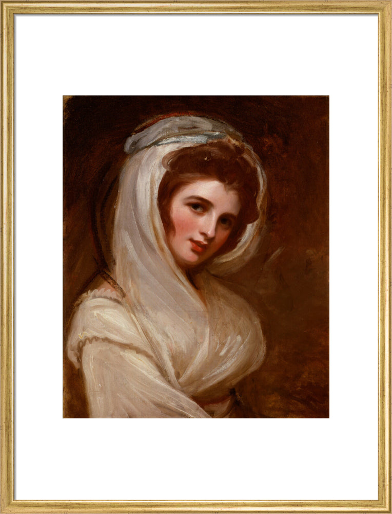 Emma hamilton portrait print (art print, large, gold frame)