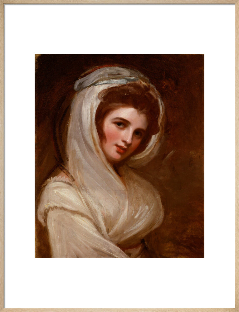 Emma hamilton portrait print (art print, large, natural frame)