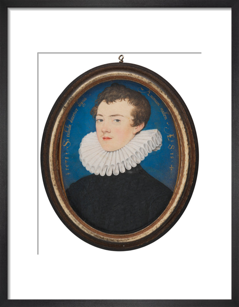 Francis bacon, 1st viscount st alban portrait print (art print, small, black frame)
