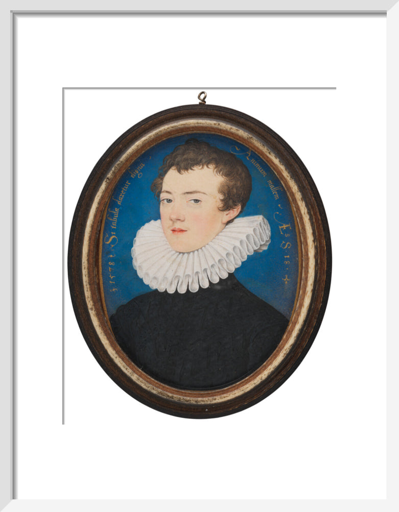 Francis bacon, 1st viscount st alban portrait print (art print, small, white frame)