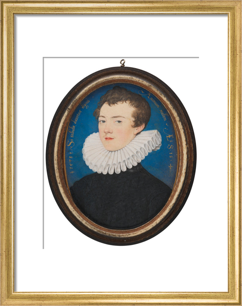 Francis bacon, 1st viscount st alban portrait print (art print, small, gold frame)