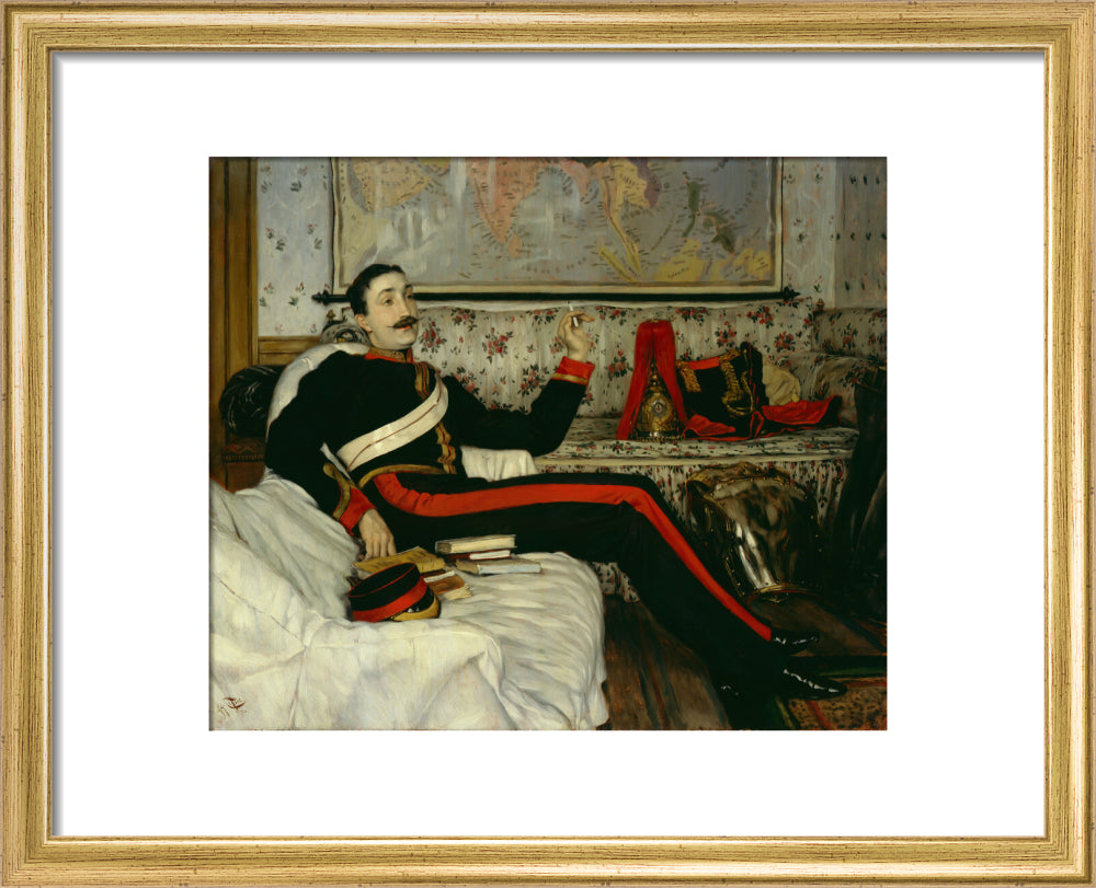 Frederick burnaby portrait print (art print, small, gold frame)