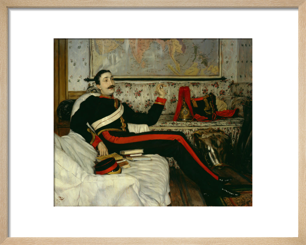 Frederick burnaby portrait print (art print, small, natural frame)