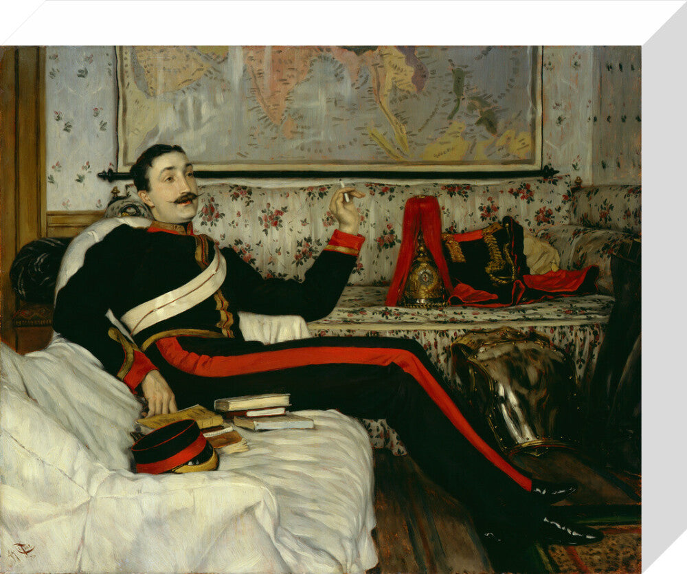 Frederick burnaby portrait print (stretched canvas, small, no frame)