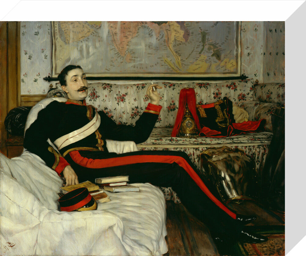 Frederick burnaby portrait print (stretched canvas, small, no frame)