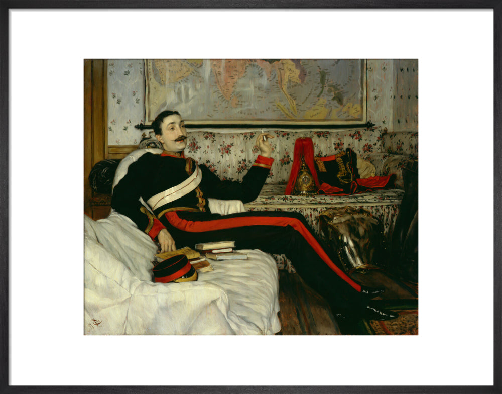Frederick burnaby portrait print (art print, medium, black frame)