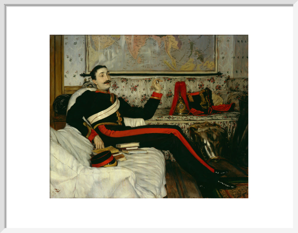 Frederick burnaby portrait print (art print, medium, white frame)